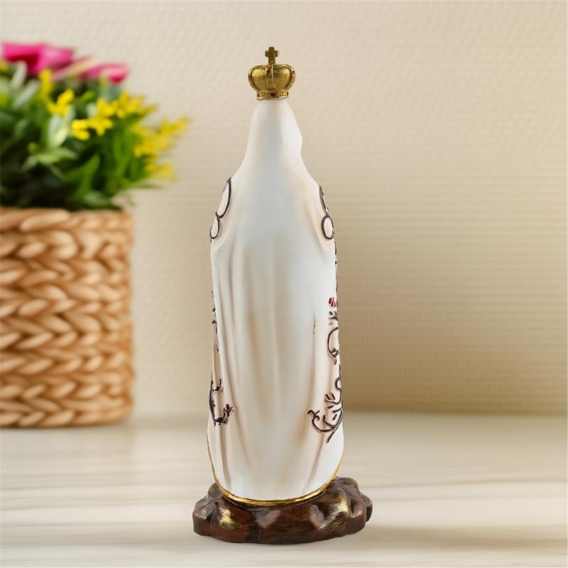 Statua Statuetta Fatta a Mano della Madonna di Fatima Decorazione da Scrivania Per Matrimonio Religioso Evento e Celebrazione