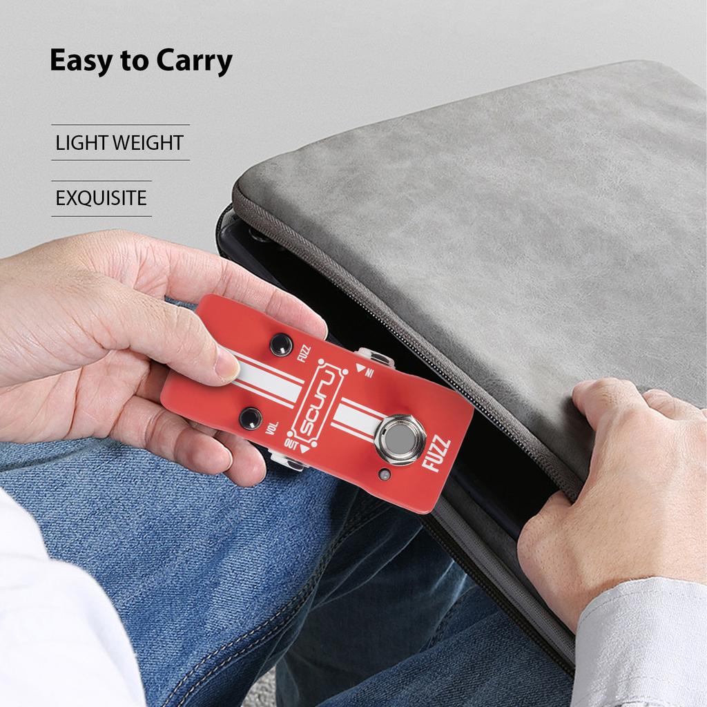 SCURU Guitar Fuzz Effects Pedal VOL/FUZZ Versatile Sound DC 9V 6.35mm Input/Output Interface Mini