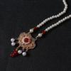 Chain Choker Longevity Lock Pendant Flower Ruyi Pearl Choker  Hanfu Accessory