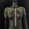 Rhinestones Embellished Fringe Design Shoulder Chain Jewelry For Bride During Wedding Ceremonies Festivities