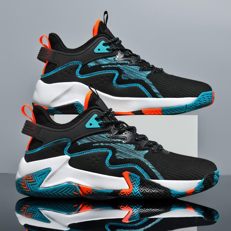 Sports and Leisure Shoes Men's Shoes Basketball Shoes Running Shoes Breathable Fly-woven Actual Combat Boots Men's Sneakers