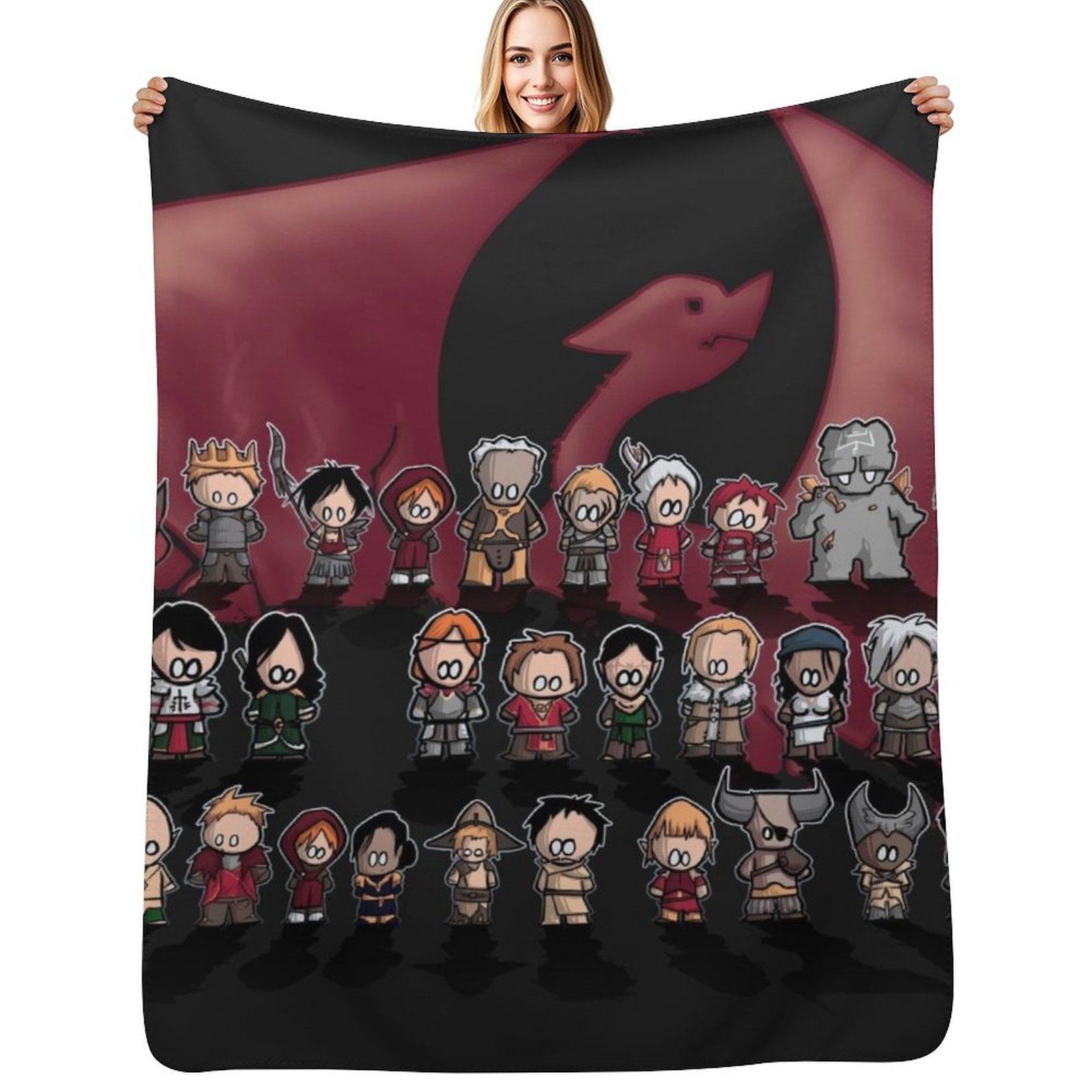 Dragon age trilogy Throw Blanket Reusable Durable Soft Blanket for All Seasons Size: 75*100cm, Weight: 230 GSM