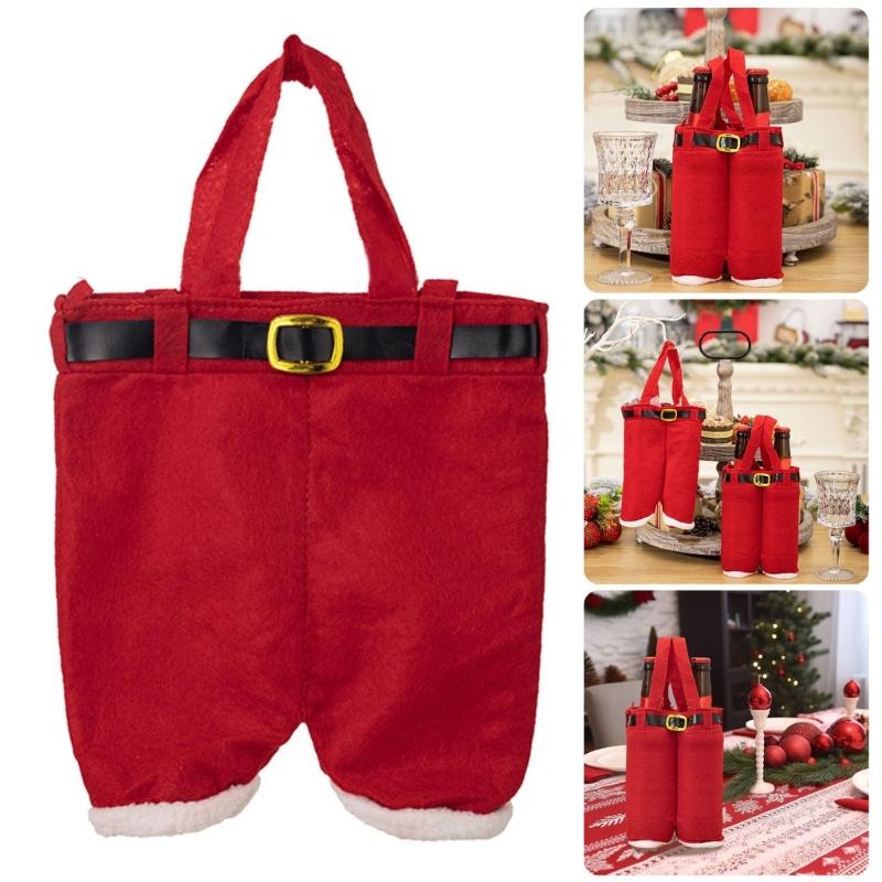 Efficient Stocking Style Holiday Gift Bags User Friendly Fabric Candy Pouches Multipurpose Bottle Cover For Christmas