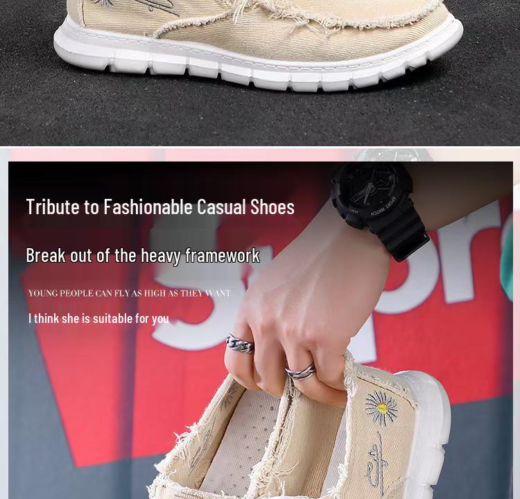 Men's 2025 Style Casual Slip-on Washed Canvas Shoes