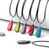Water-Drop Emperor Stone Pendant Necklaces for Women Reiki Nature Stone Imperial Jaspers Turquoises Necklaces Healthcare Jewelry