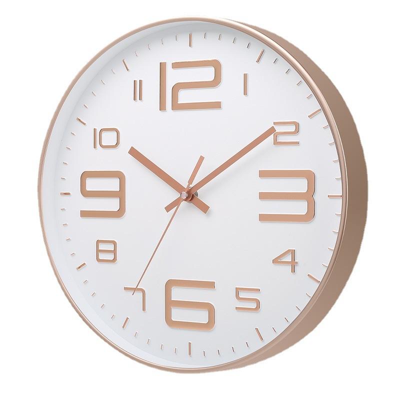 12 Inch 30CM Silent Wall Clock, Creative and Fashionable, Three-dimensional Digital Minimalist Clock for Home Living Room