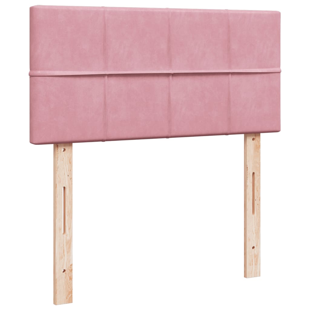 Box Spring Bed with Mattress Pink 100 x 200 cm Velvet