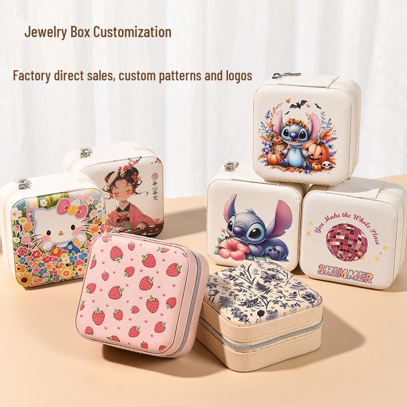 Compact Leather Jewelry Box for Necklaces and Earrings - Elegant Storage Gift
