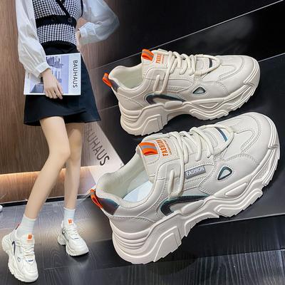 Zapatillas para Papá Nuevo Estilo Coreano Femeninas Primavera Estudiante Combinan con Todo Zapatilla Casual Femenina Plataforma que Aumenta la Altura Zapatos K901
