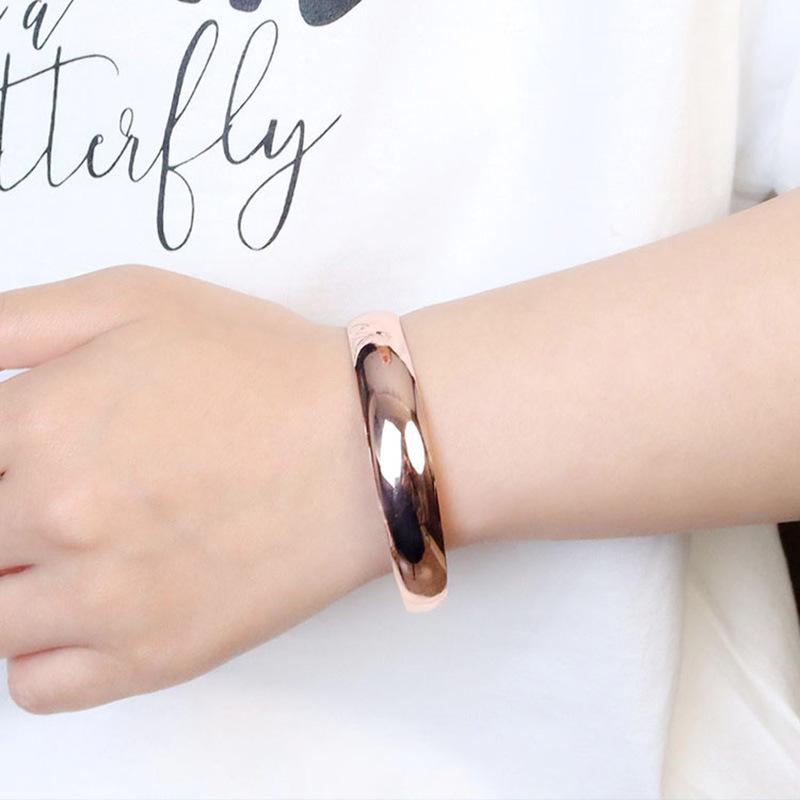 Purple Gold Fashion Luxury Simple Smooth Pull Bracelet Rose Gold Plated Round Belly Bracelet Jewelry