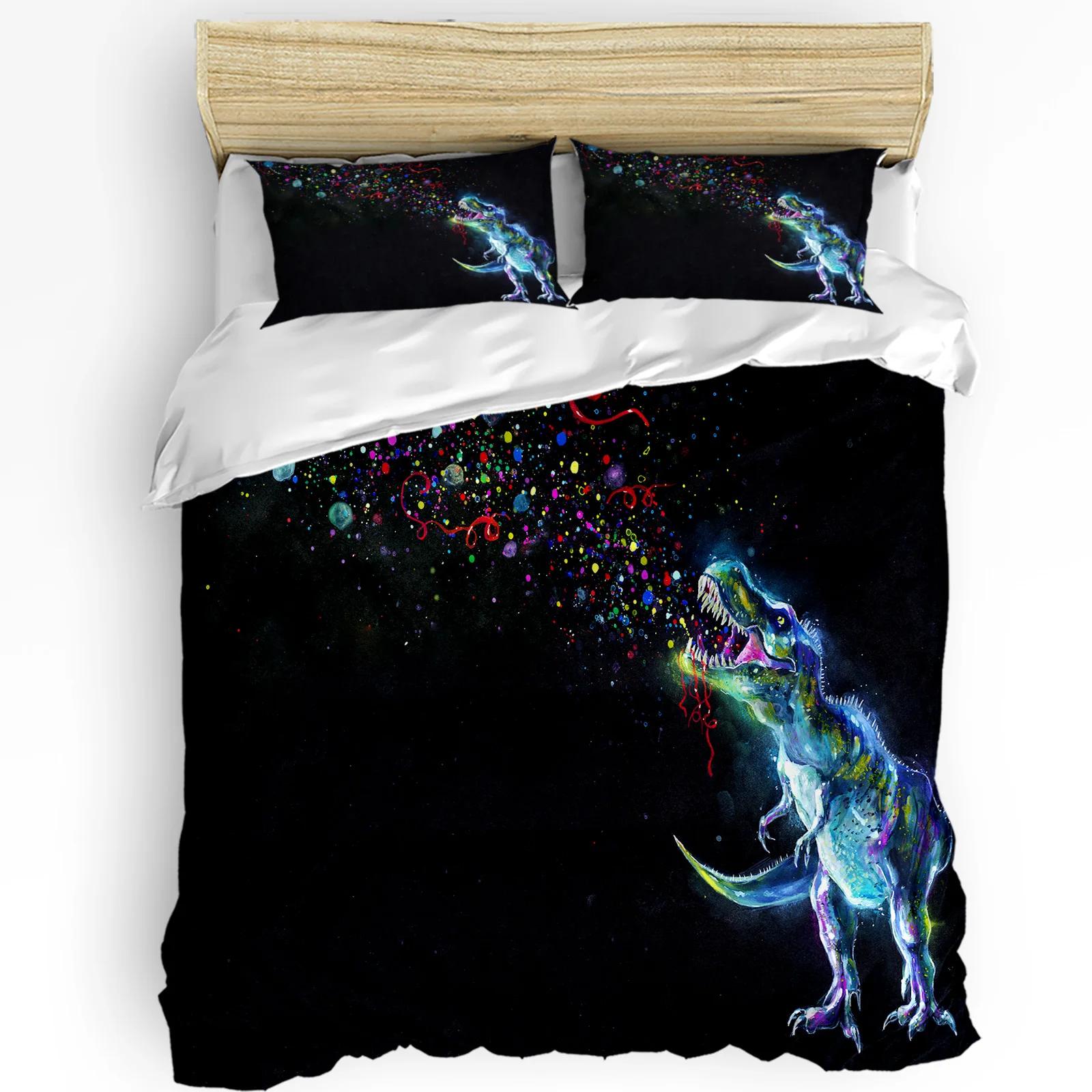 

Красочный мультяшный динозавр синий 3 предмета постельного белья для спальни двуспальная кровать домашний текстиль пододеяльник покрывало наволочка EU single(135x200cm)
