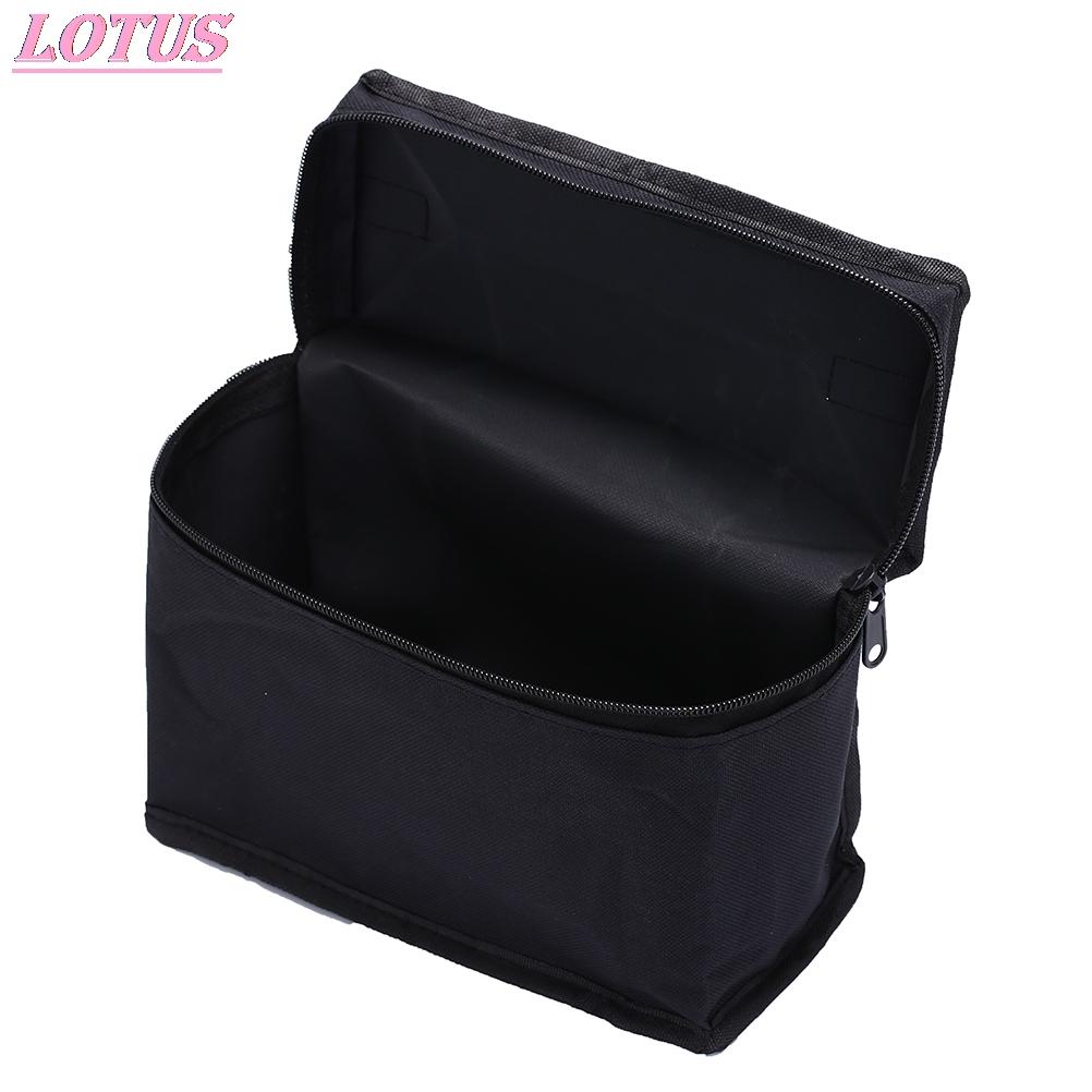 Folding Art Markers Zipper Canvas Storage Pencil Bag Hold 36/48/60/80pcs Markers Pen Large Capacity Zipper Black