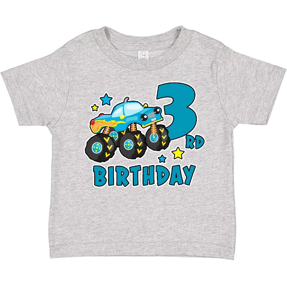 

Inktastic 3rd Birthday Monster Truck Toddler kids boys T-Shirt Birthdays Trucks Third 3 110
