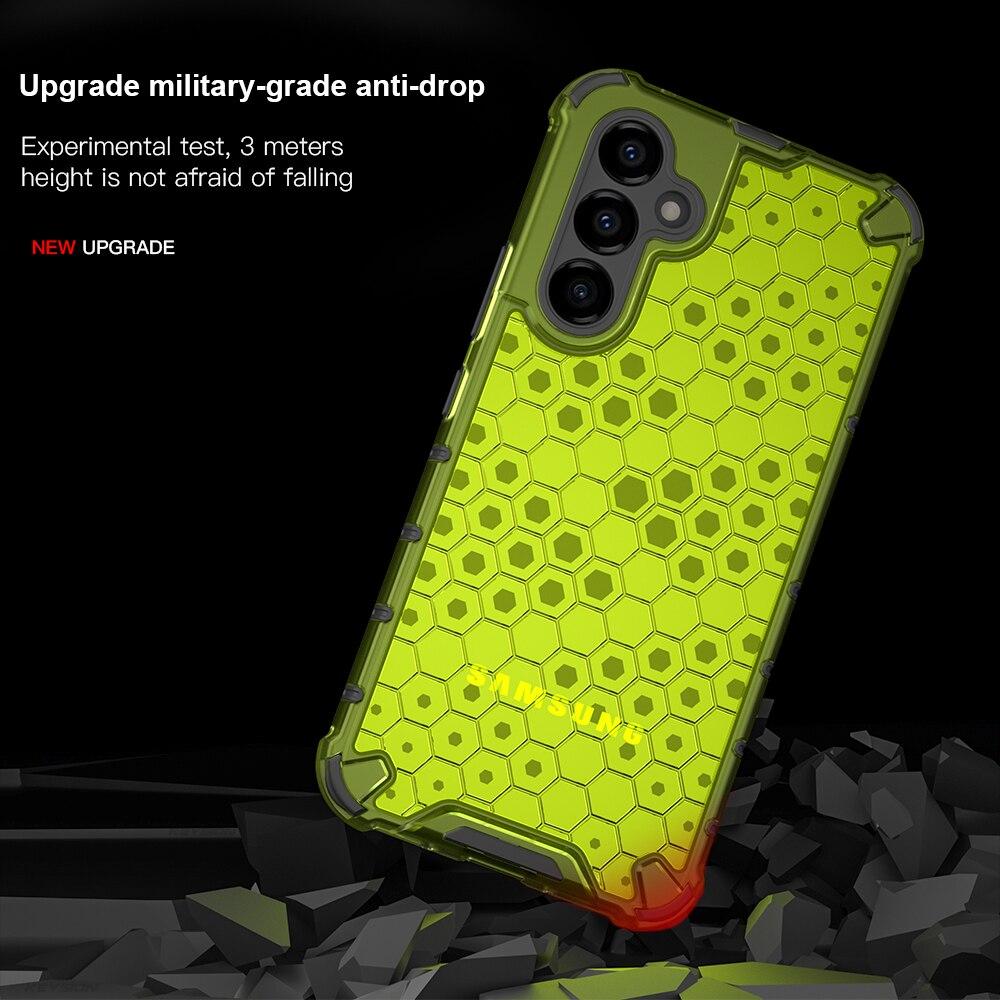 KEYSION Coque blindée antichoc pour Samsung, compatible modèles A54, 5G, A34, A14, A13, 5G, A04S, transparente, en nid d'abeille, pour Galaxy M23, 5G, M52, M13