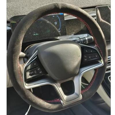 Handgenähte Schwarze Wildleder Auto Lenkradabdeckung für BYD Song Plus Dmi Pro EV New Energy Qin Plus