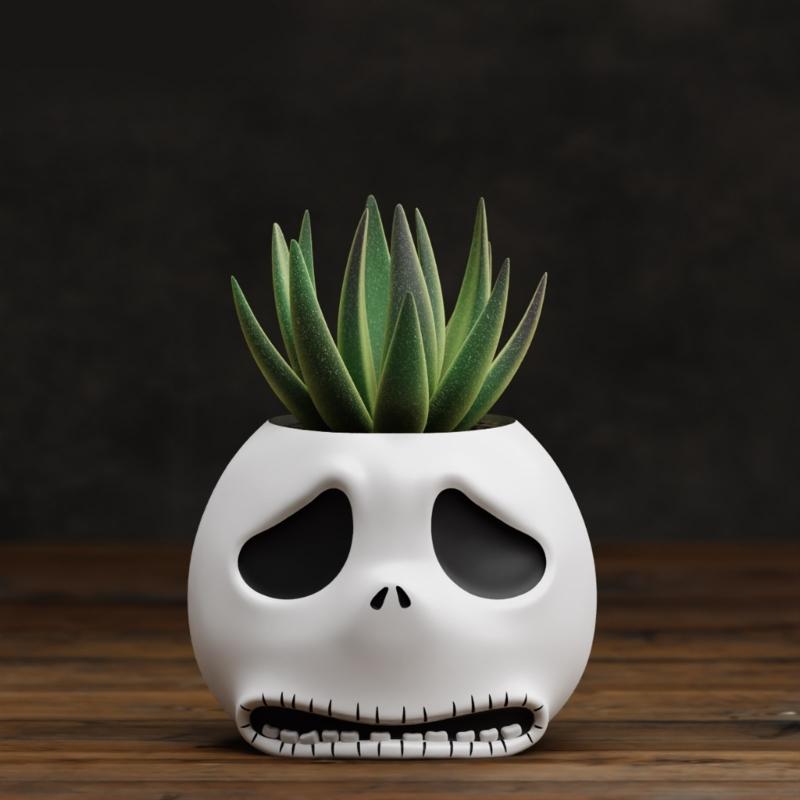 Versatile Silicone Mould for Skull Flower Pots Easy Demoulding Cement Planter Accessory for Enthusiasts Household