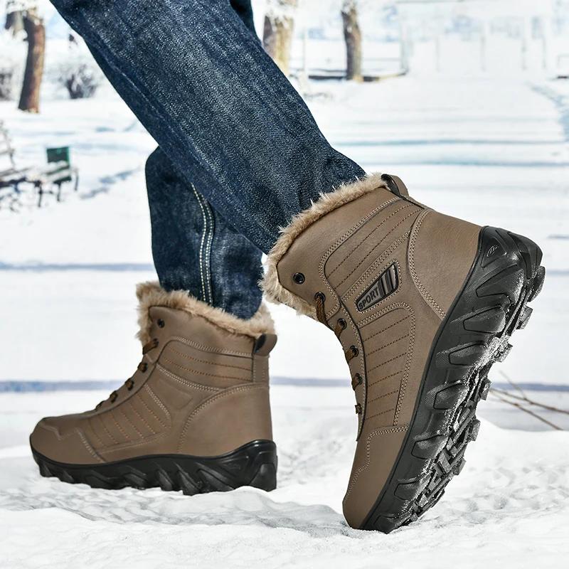Männer stiefel 2024 neue Winter Hausschuhe Warme Männer Schuhe Wasserdicht Rutschfeste Plüsch Turnschuhe Männlichen tenis schuhe Stiefel Männer Turnschuhe winter