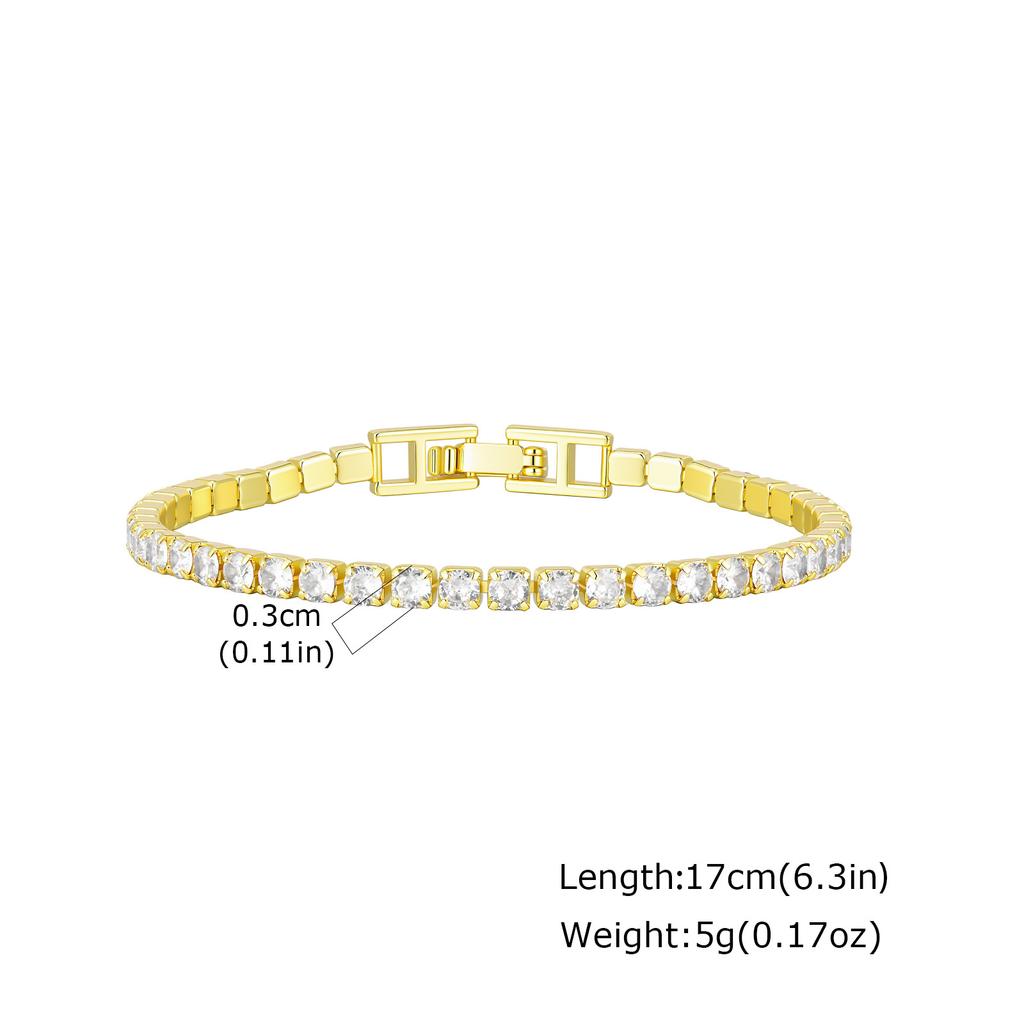 Adjustable Colorful Crystal Tennis Bracelet for Women High Quality 3mm Cubic Zircon Chain Bracelets Luxury Fashion Jewelry Gift
