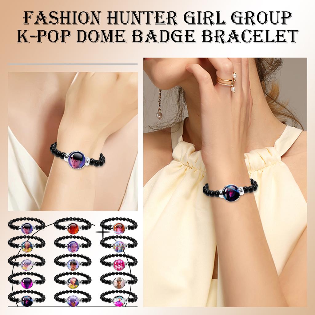 Fashionable Girl Group  Bracelet Beaded Wristband, Dome Badge Bracelet Suitable For Fan Gifts Men And Women Couple Jewelry Gift Accessories