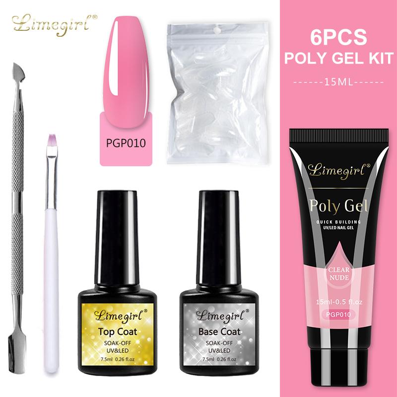 Nail Gel Set 6W LED Lamp For Manicure Set Quick Extension Nail Kit Gel Acrylic Building Polygels Set For Nails Design Tools Kit