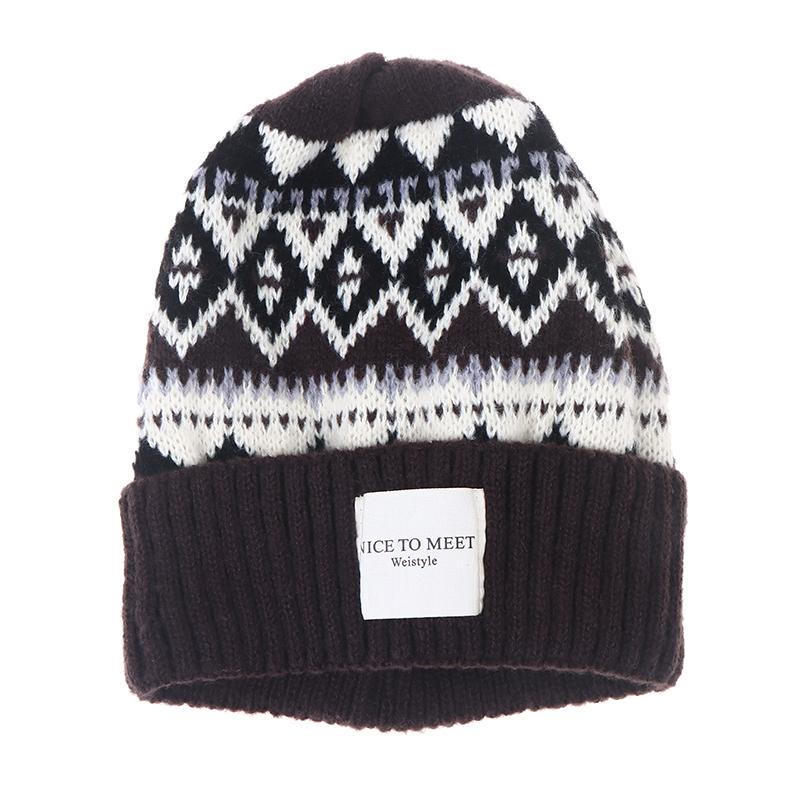 

Модная вязаная шапка-чулок, большой обхват головы, подчеркивающая лицо, маленькая шапка, свободная, теплая шапка для защиты ушей для женщин кофейный