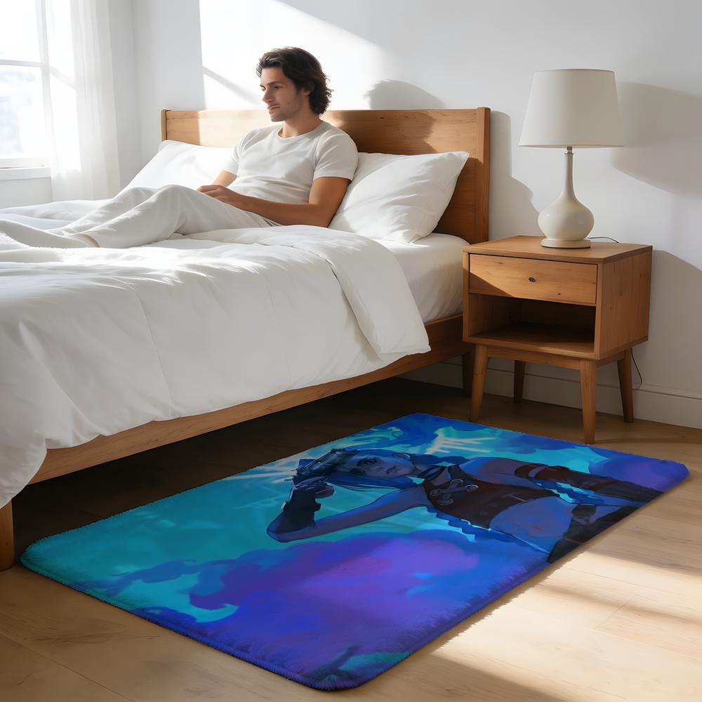 Floor Mat Soft Flannel Rug Non Slip Absorbent Mat for Bathroom Bedroom Home Decor Cool Anime J JinxS