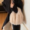 Women's Plush Handbag Solid Color Shoulder Bag