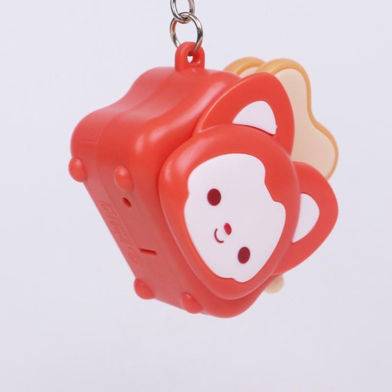 Compact Noiseless Bread Toaster Keychain Lightweight Simulation Design Hanging Ornament Plastic Daily Carry