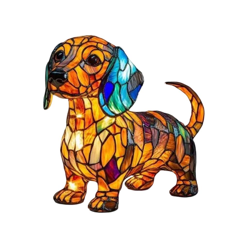 Stained Glass Table Lamp, Cute Pet-themed LED Light, Animal Series, A Perfect Gift For Pet Lovers.