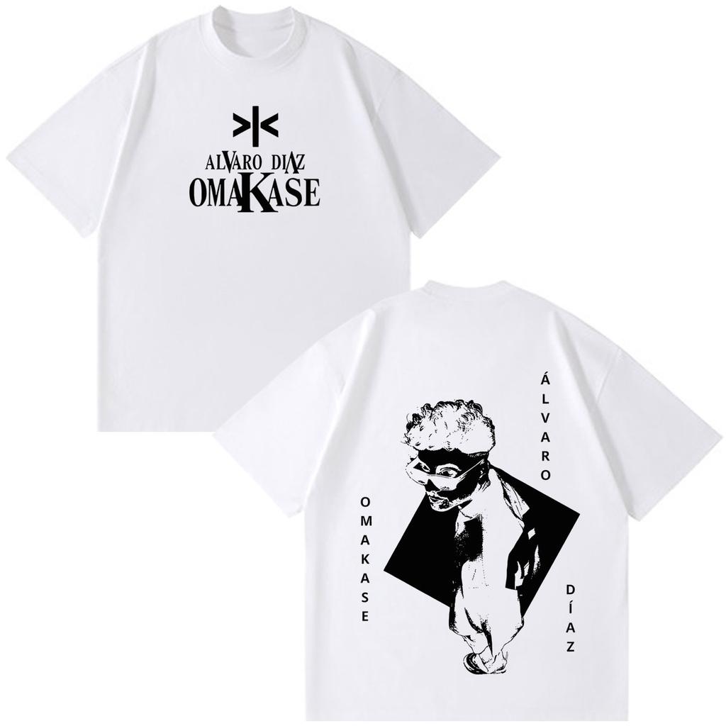 Alvaro Diaz Omakase Album 2026 Tour Merch T Shirt Unisex Unisex Hiphop Oversized Tshirt Casual Loose Cotton Fashion Tshirts