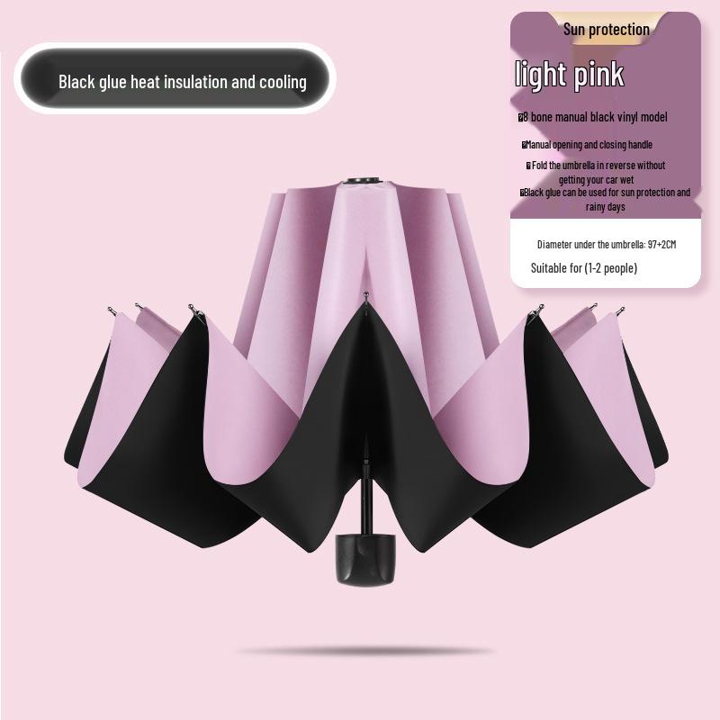 Men's Large Windproof Folding Umbrella: Reinforced, Sturdy, Dual-Use for Sun & Rain