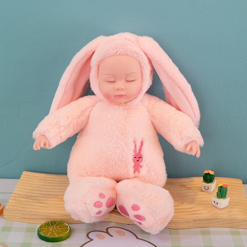 Kids Lifelike Reborn Baby Dolls Soft Body Plush Rabbit Toy Stuffed Newborn Dolls Sleeping Girl Dolls Easter Toy Appease Toys