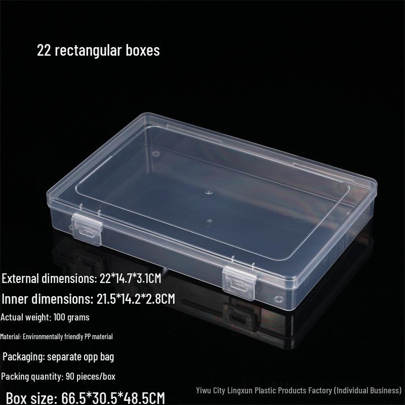 Rectangular Transparent PP Plastic Storage Box for Stationery, Cards, Hardware, Jewelry, and Fishing Gear