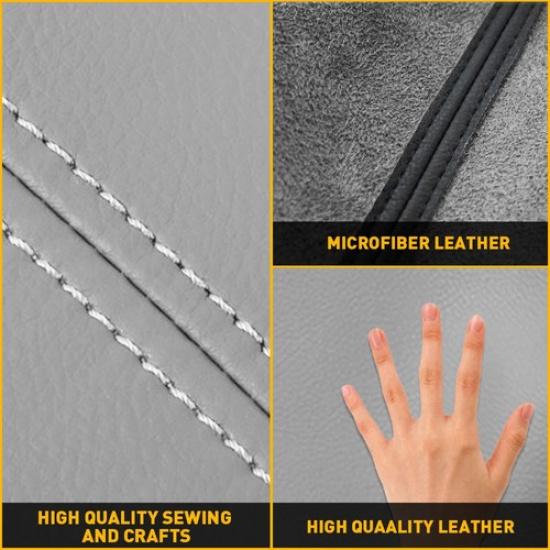 Fits 2007-2012 Honda CR-V Leather CRV Front Door Panels Armrest Cover 2Pcs Gray