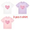 Fashion Rose Love Print Kids T-Shirts Summer Fashion Street Outdoor Casual T-shirt Tops for Boy and Girl's Tees Top