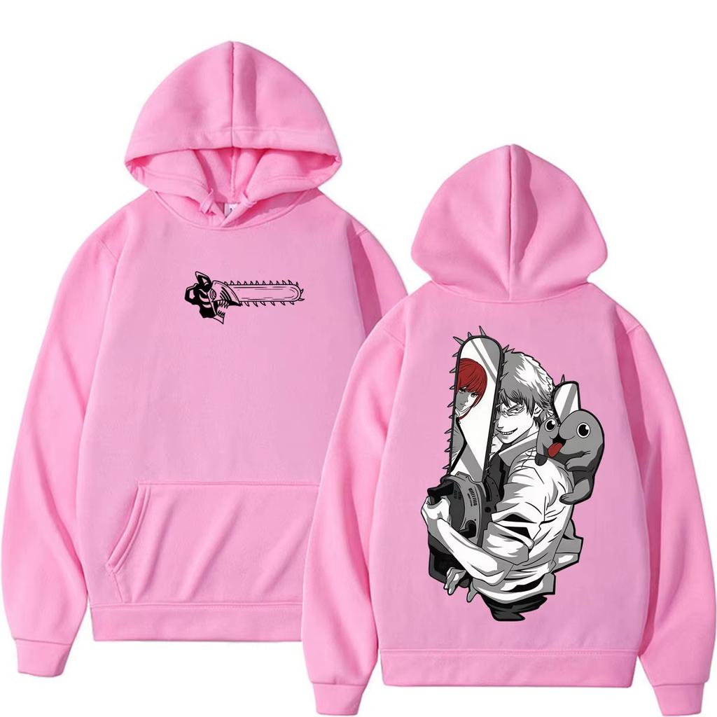 2026 Hot Sale Japanese Anime Chainsaw Man Denji Graphic Hoodie Men Women Oversized Streetwear Hoodie Soft Cotton Sweatshirt Loose Cozy and Versatile