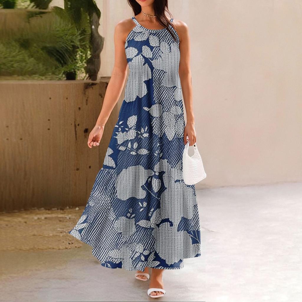 Damen Sommer Casual Fashion Strapsen Ärmelloses Kleid