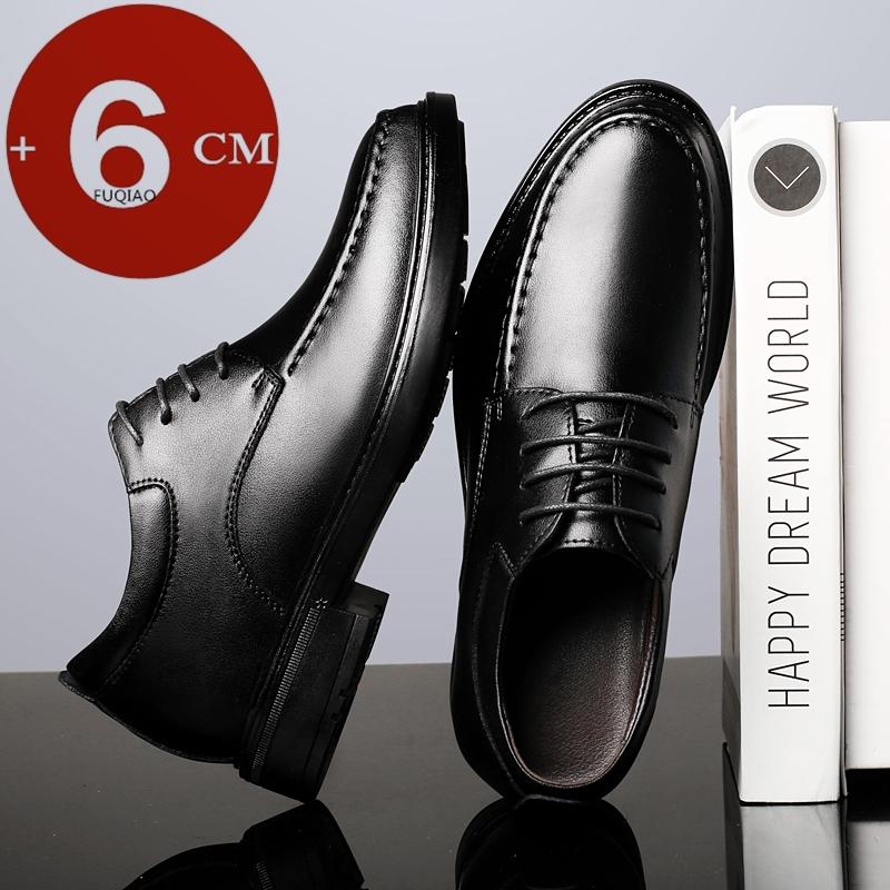 Gentleman 6cm Invisible Height Increasing Leather Shoes Men Business Casual Formal Dress Elevator Shoes for Wedding Office Party