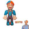 13"blippi Hat Cosplay Plush Figure Toy Soft Stuffed Doll For Kids Children Gift