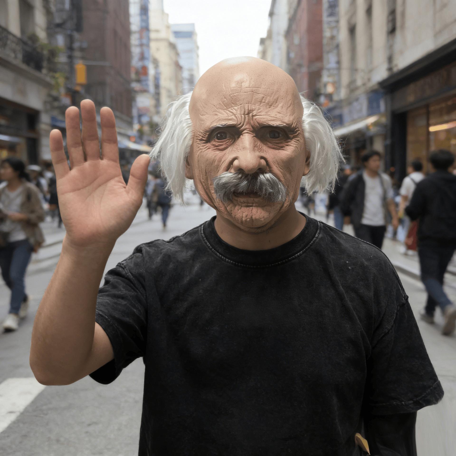 

Bald white-bearded old man mask headgear can be labeled and passed quality inspection with free labeling Bald old man with a white