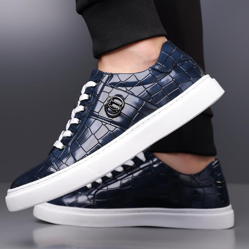 Fashion Men's Leather Casual Shoes Big Size 48 Luxury Designer Board Shoes Man Brand Shoes Lace-up Flat Summer Sneakers For Man