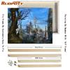 Ruopoty DIY Frame Night Scenery DIY Painting By Numbers Kits Modern Wall Art Picture Handpainted Oil Painting For Living Room Art