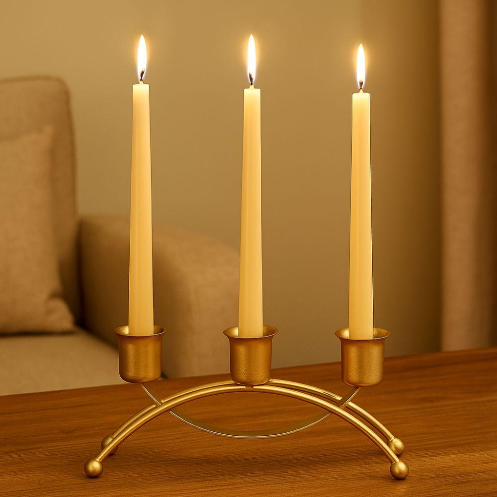 Metal Iron Candleholder Three Head Vintage Candelabra Candle Containers  Wedding Centerpiece