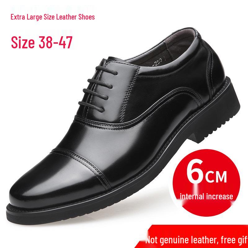 Pánské černé kožené společenské boty - Všestranné, s tlustou podrážkou, prodyšné na podzim/zimu