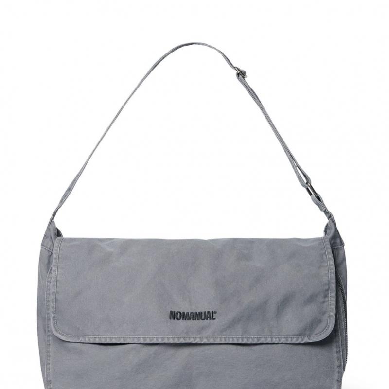 Nomanual Washed Canvas Cross Bag   Washed Gray