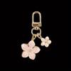 Alloy Sakura Flower Keychain Graceful Floral Design with Tag Suitable for Bag Charm Car Keys Couples Birthday & Holiday Gifts Pink Gifts