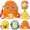Snorlax Charmander Pikachu Eevee Psyduck Plush Backpack Kids Bag Zipper
