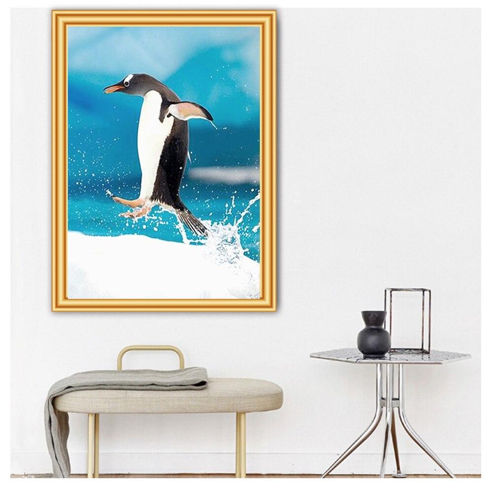 5D-Diamantgemälde zum Selbermachen, Tier-Pinguin, voller Bohrer, Diamant-Stickerei, Mosaik, Kreuzstich, Kunstbild, niedliche Heimdekoration, Kunsthandwerk
