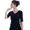 Women's V-Neck Modal Long Sleeve Dancewear Top for Latin & Ethnic Dance Practices