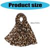 Leopard Pattern Scarf Lightweight Polyester Neckerchief Shawl Elegant Head Wrap Lady Girls Fashion Accessory